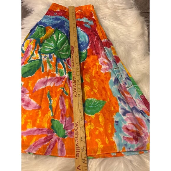Lauren Ralph Lauren Womens Multi-Color Abstract Pleated Artsy Skirt Sz 6 Boho - Picture 7 of 7